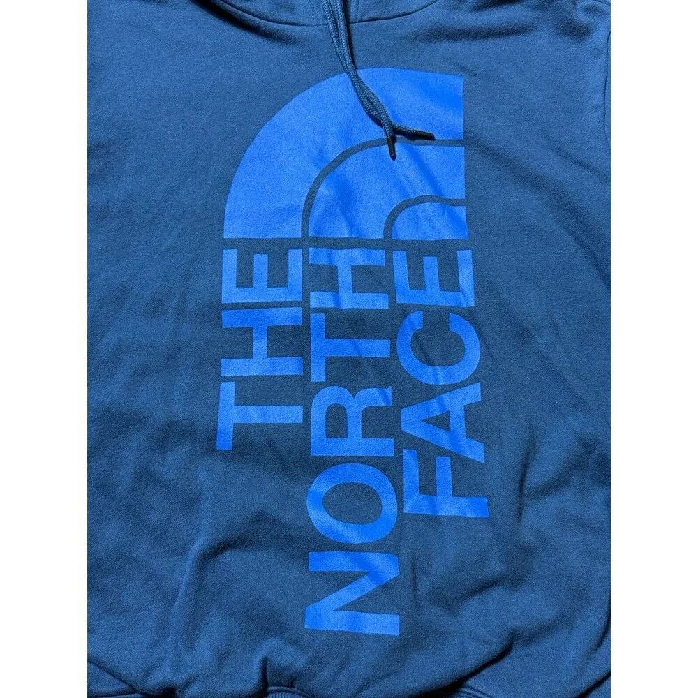 The North Face Drew Peak Blue Fleece Hoodie Sweatshirt Pullover Mens Size XL EUC